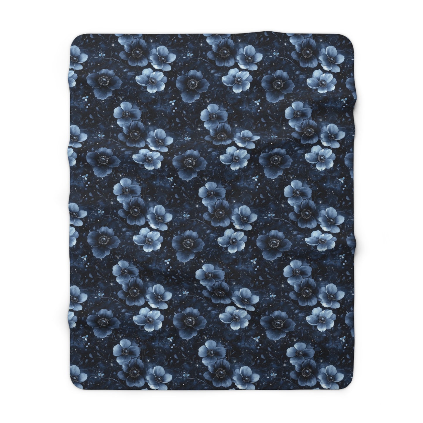 Midnight Blossoms Sherpa Fleece Blanket