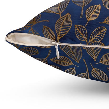 Navy & Gold Botanica Throw Pillow