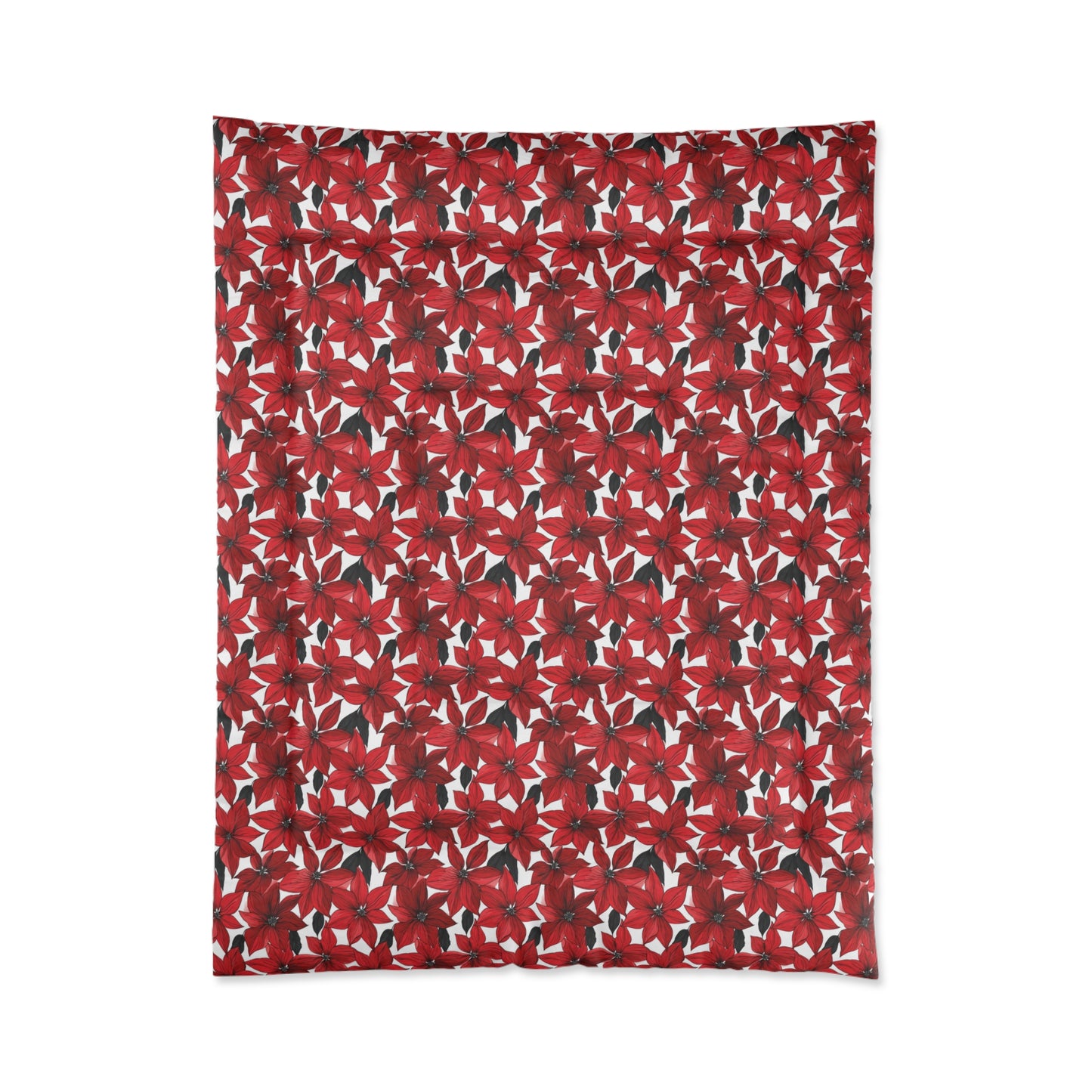 Inked Poinsettias Sketch Comforter