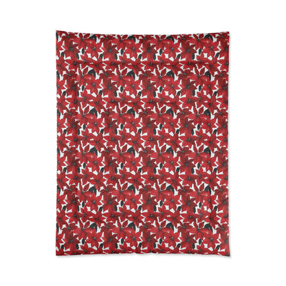 Inked Poinsettias Sketch Comforter