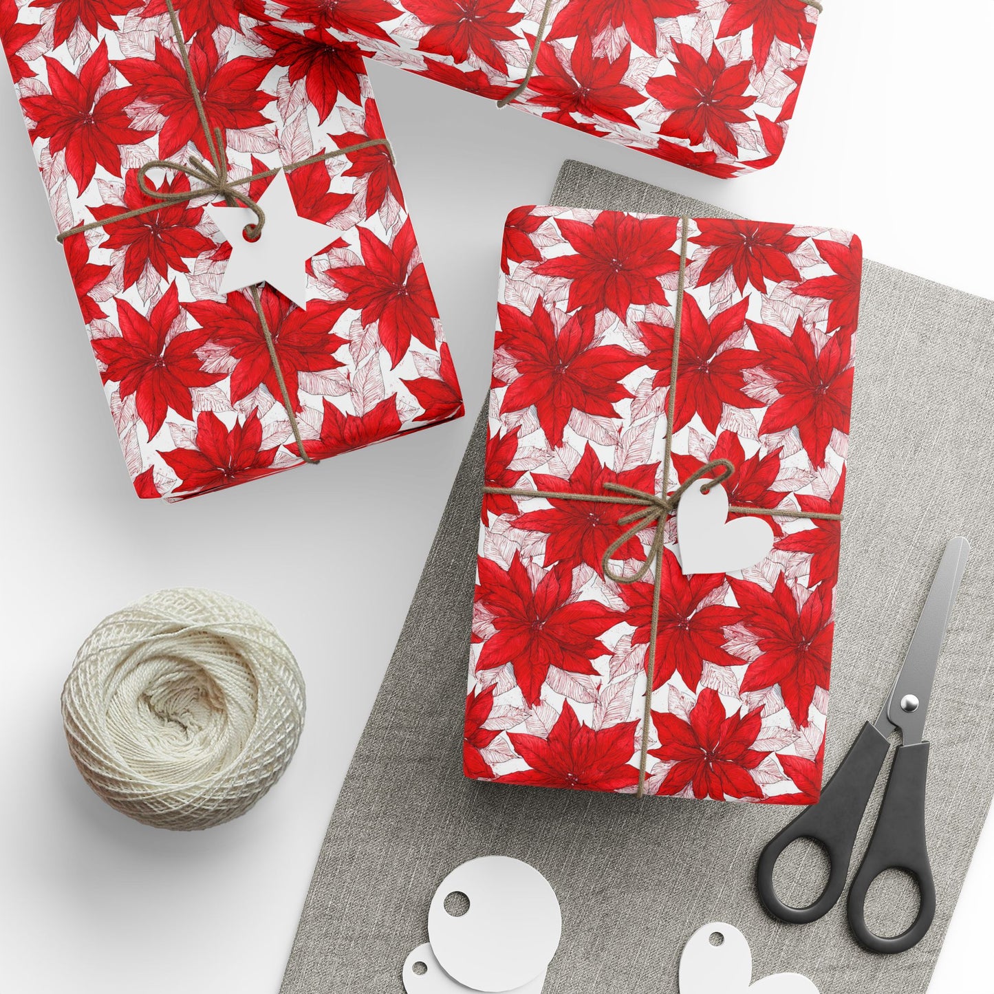 Christmas Blossom Sketch Wrapping Paper