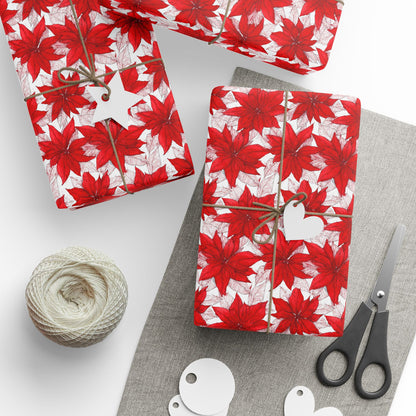 Christmas Blossom Sketch Wrapping Paper