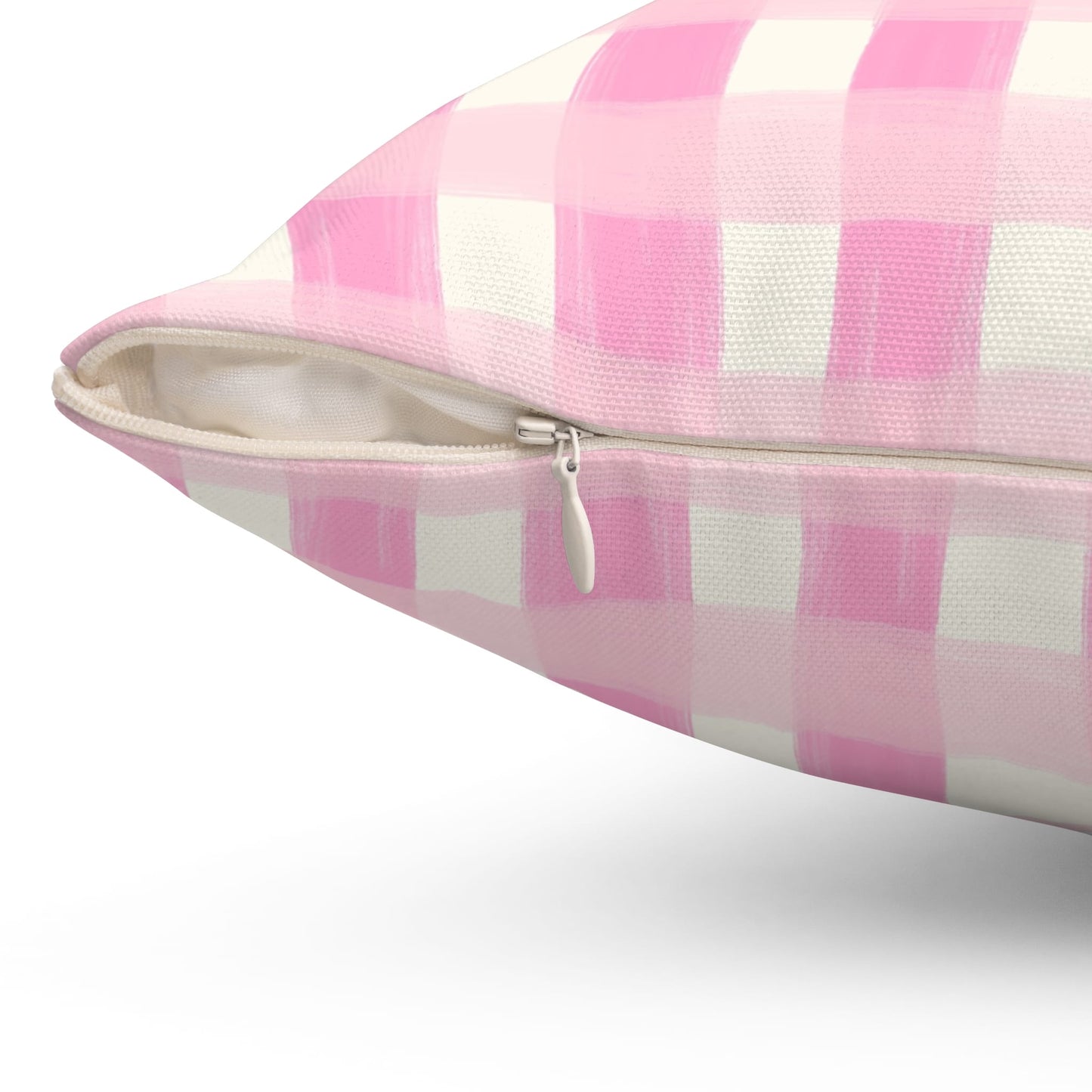Dreamy Rose Gingham Throw Pillow