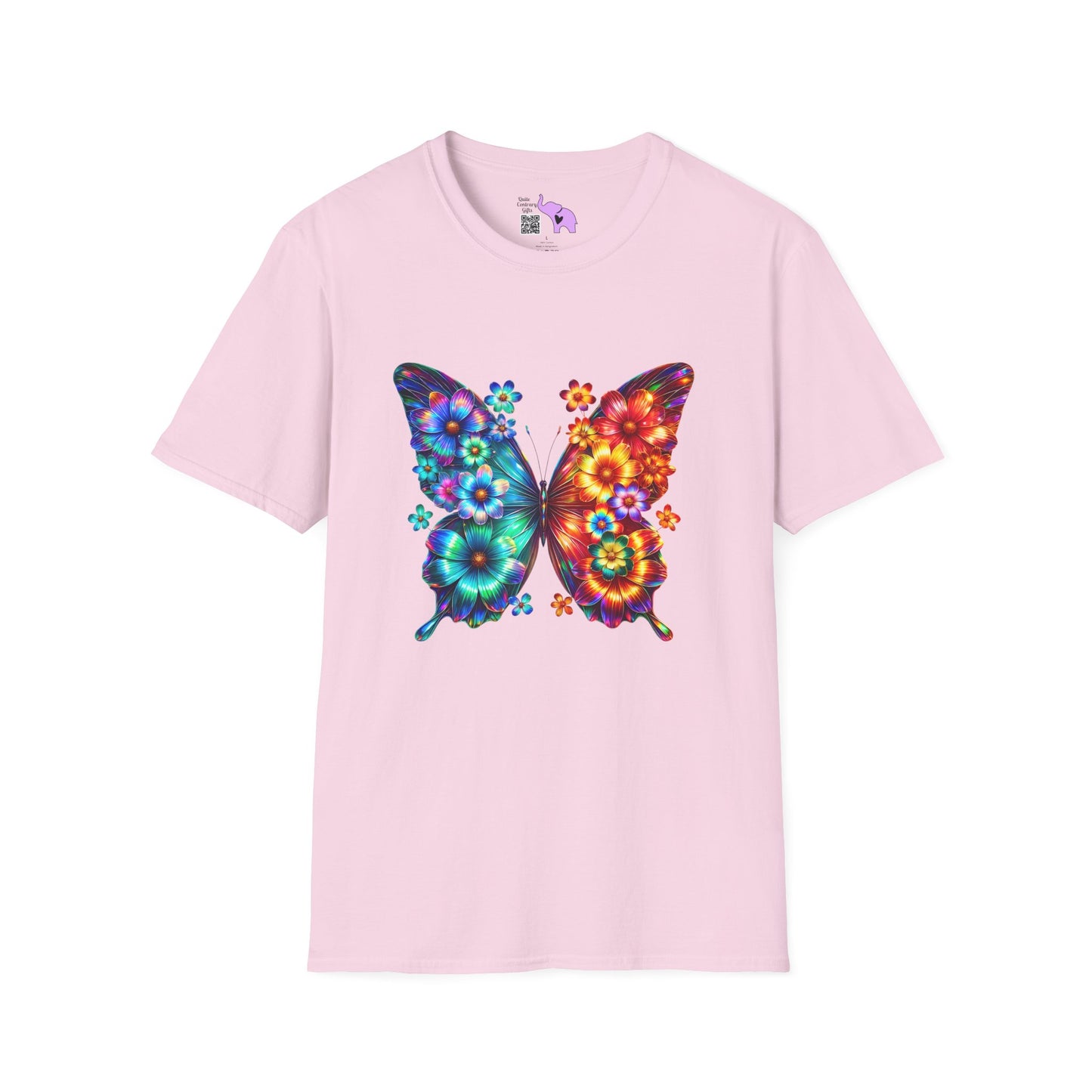 Colorful Floral Butterfly Adult T-shirt