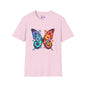 Colorful Floral Butterfly Adult T-shirt