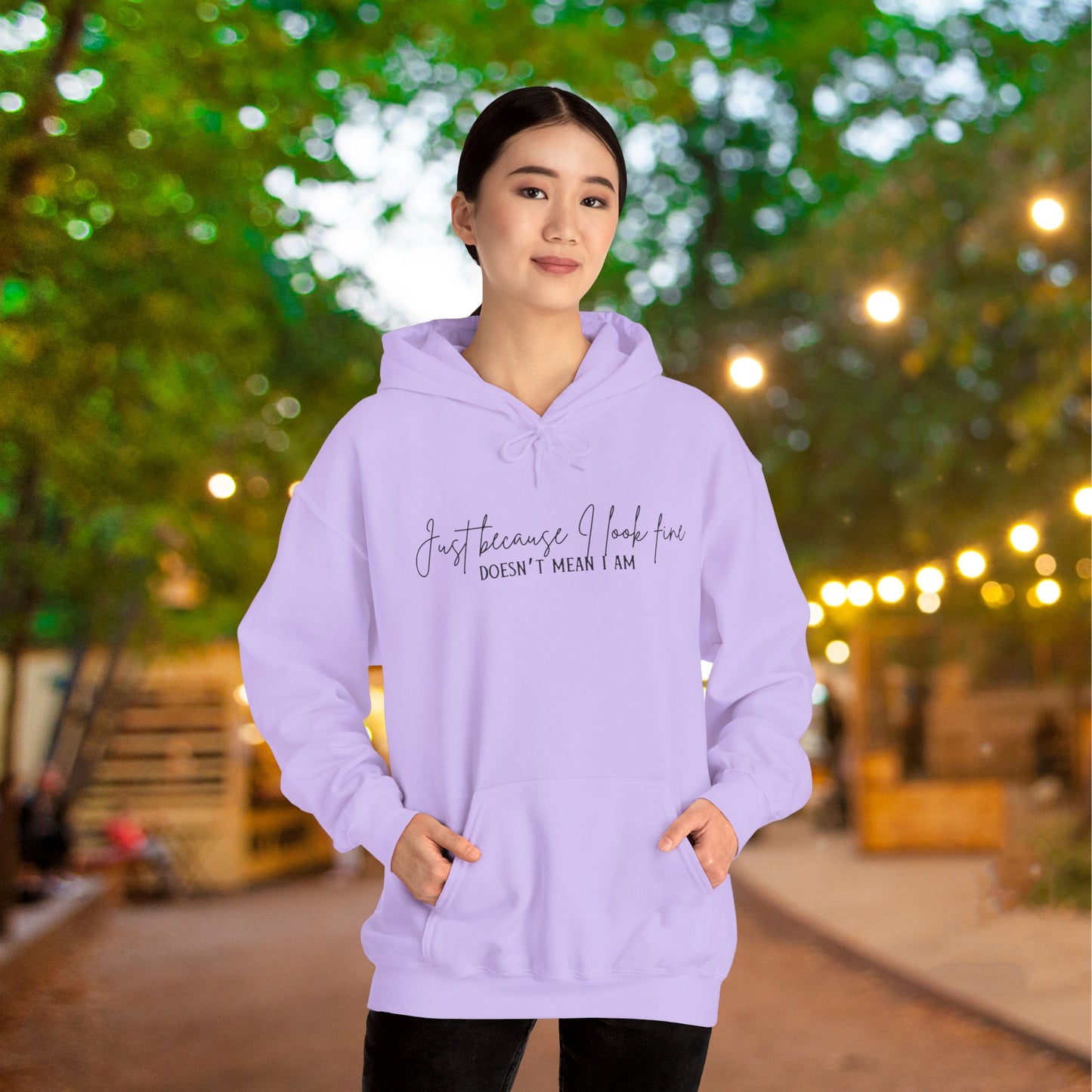 Just Because I Look Fine Doesn't Mean I Am Heavy Blend™ Hooded Sweatshirt
