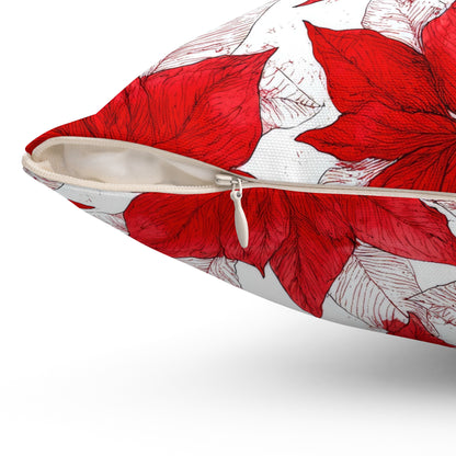 Christmas Blossom Sketch Throw Pillow