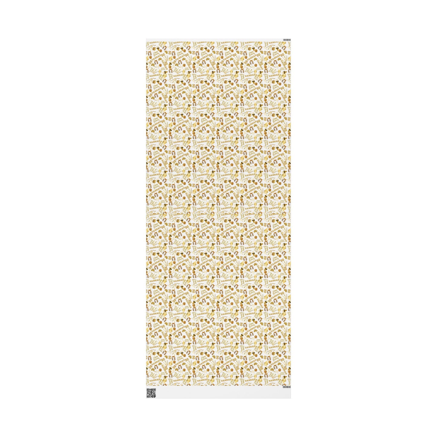 Gold Elegant Birthday Custom Name Wrapping Paper (Hannah)