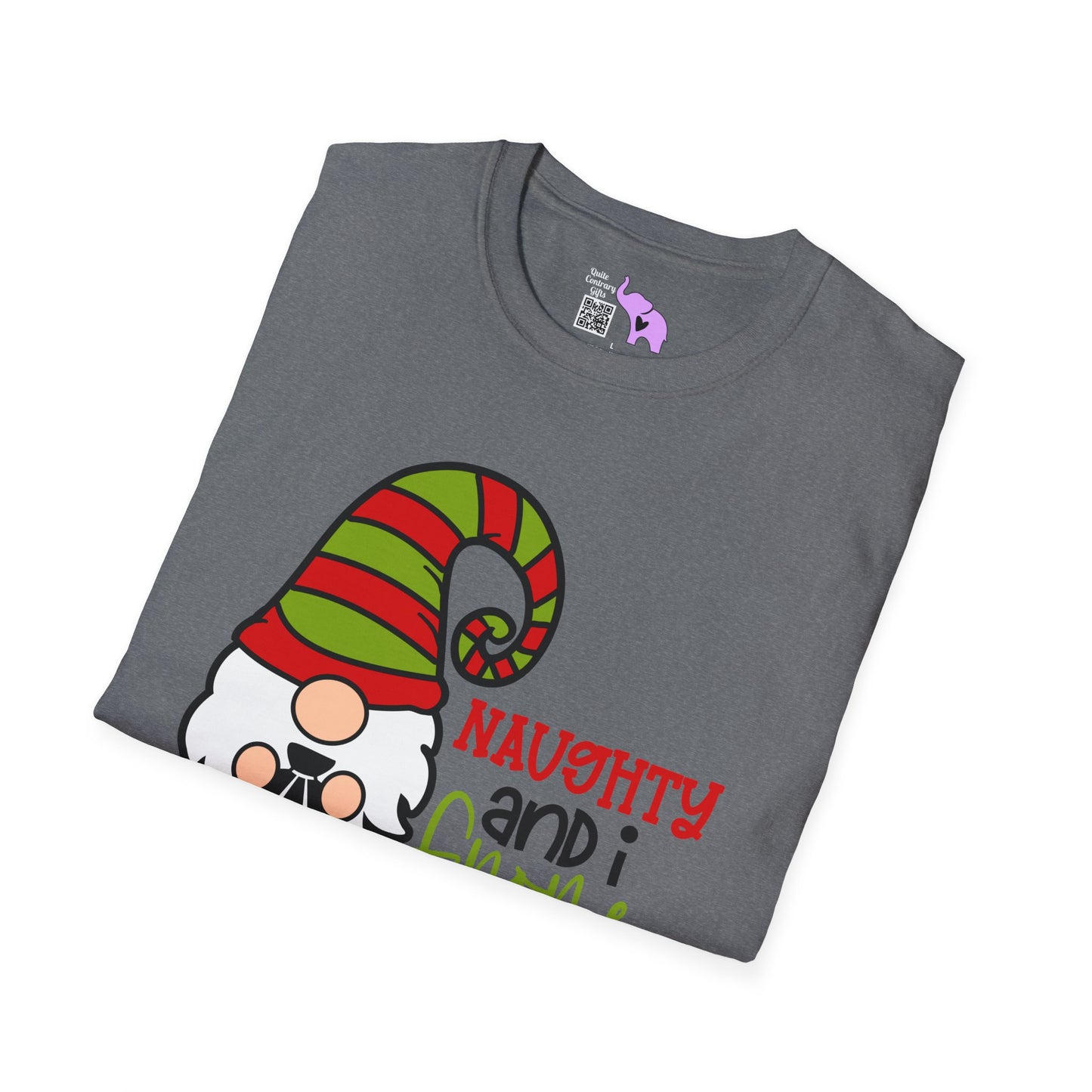 Naughty and I Gnome It Adult T-shirt