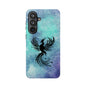 Phoenix Silhouette Over Teal Nebula MagSafe® Compatible Tough Case for iPhone