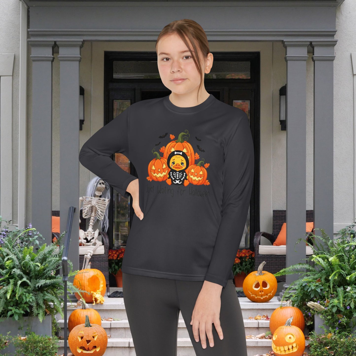 Just Waiting for Halloween Youth Long Sleeve Tee
