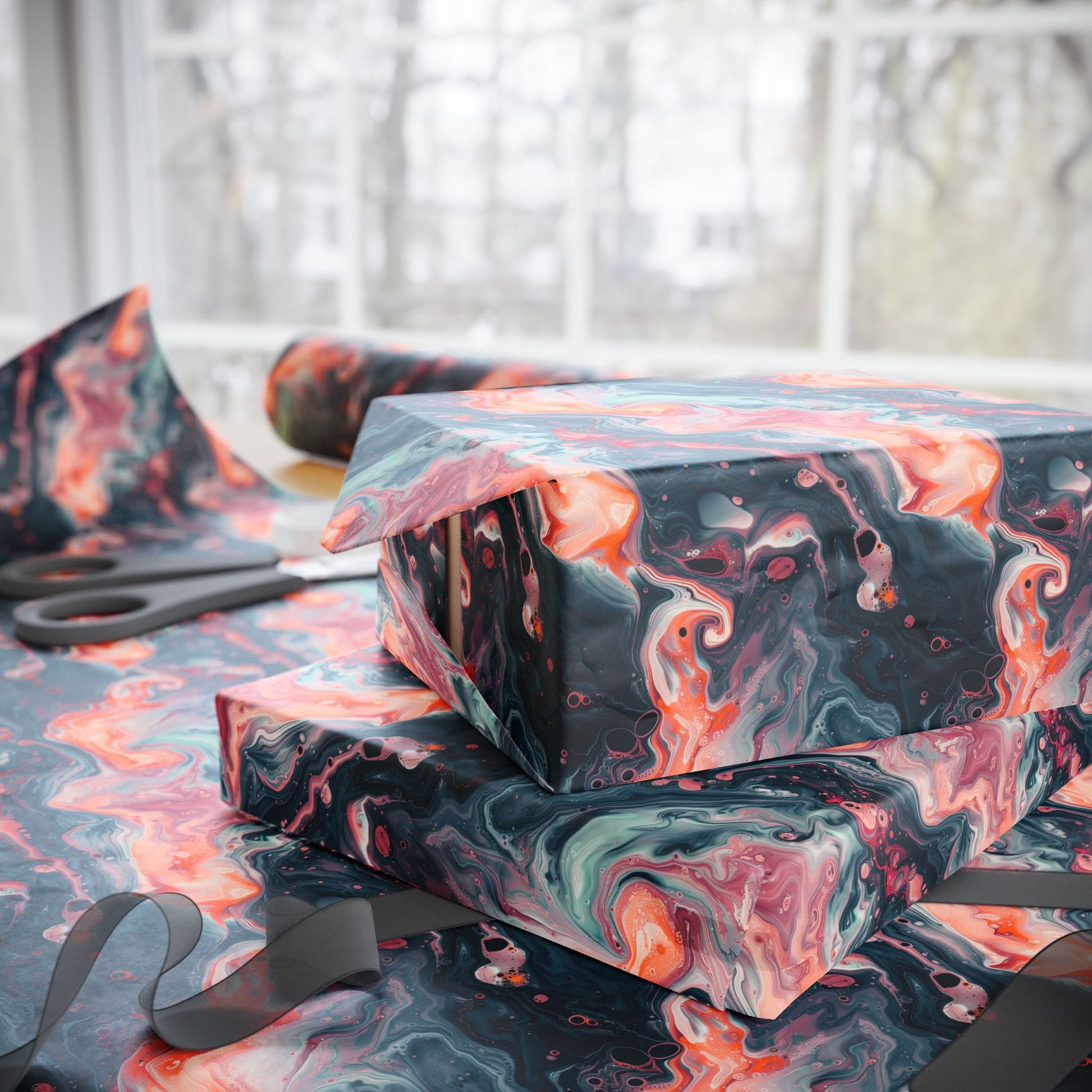 Pink Venom Marble Wrapping Paper