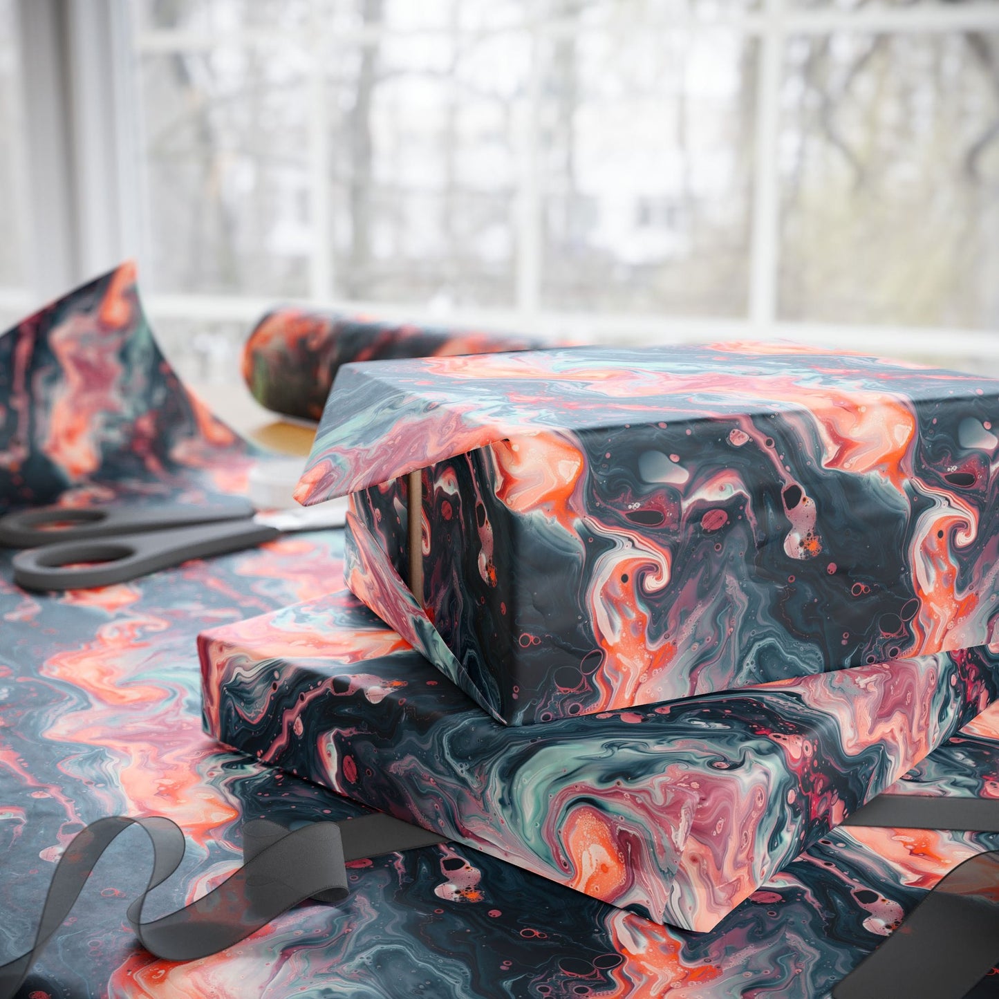 Pink Venom Marble Wrapping Paper