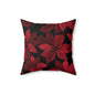 Midnight Poinsettia Garden Throw Pillow