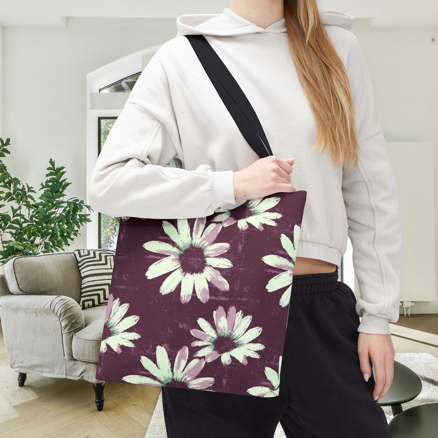 Purple Tide Petals Canvas Tote Bag