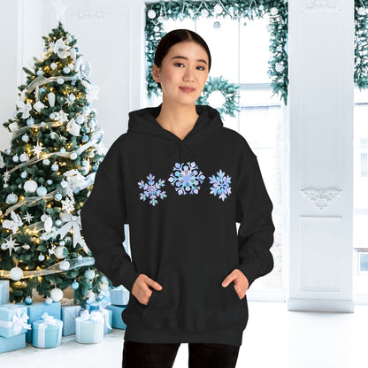 Blue Snowflakes Adult Heavy Blend™ Hooded Sweatshirt
