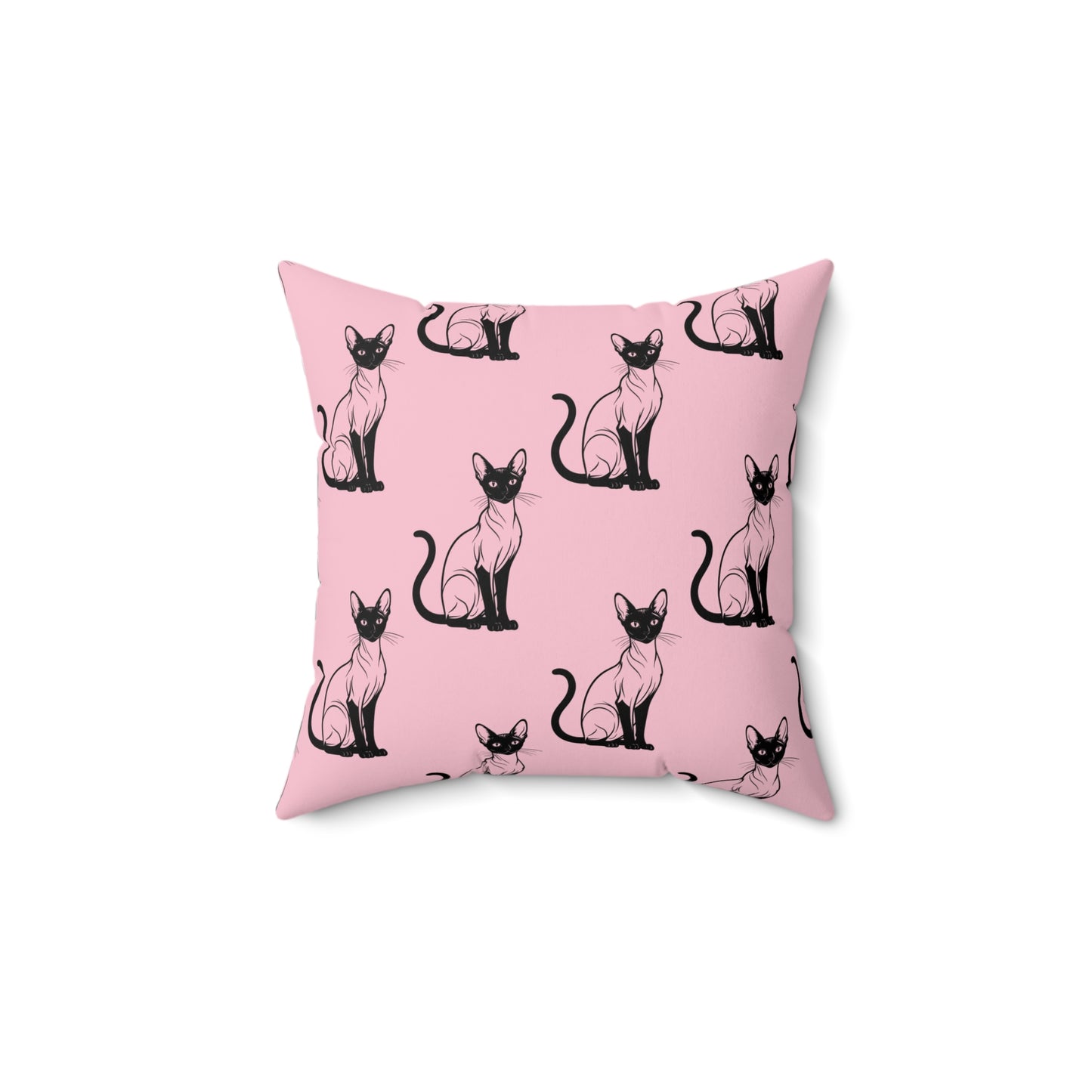 Siamese Charm – Pink Whisper Throw Pillow