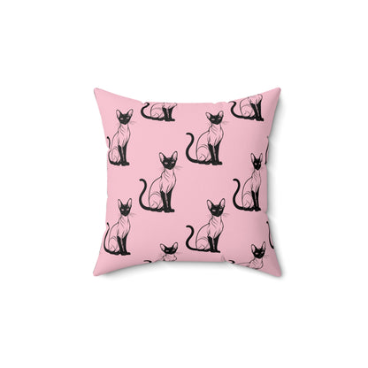 Siamese Charm – Pink Whisper Throw Pillow