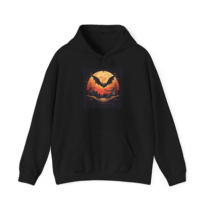 Creepy Bats Over Moon 3 Heavy Blend™ Hooded Sweatshirt