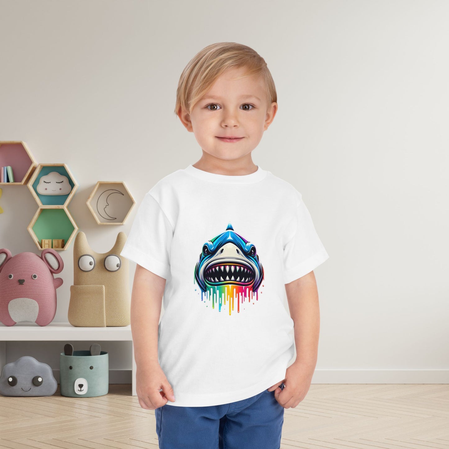 Colorful Shark Toddler Tee