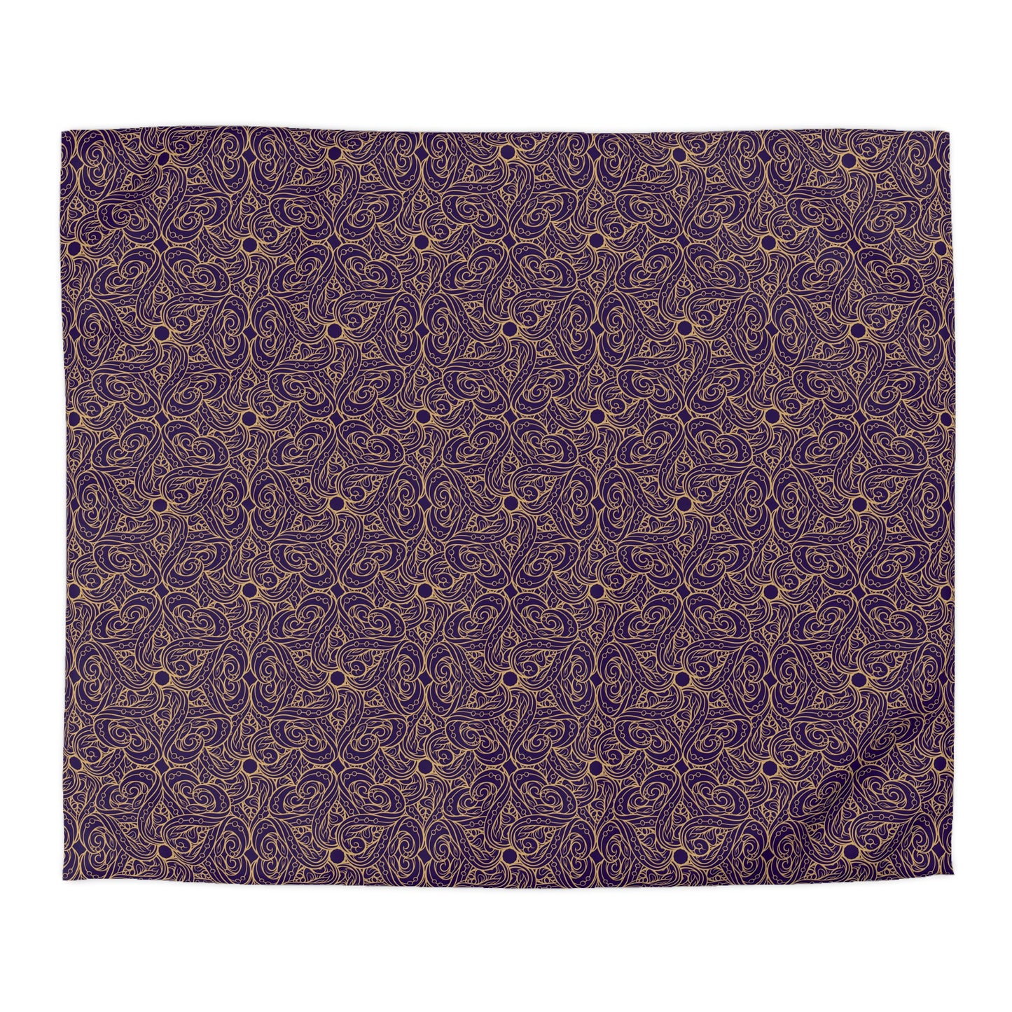 Golden Amethyst Radiance Mandala Microfiber Duvet Cover