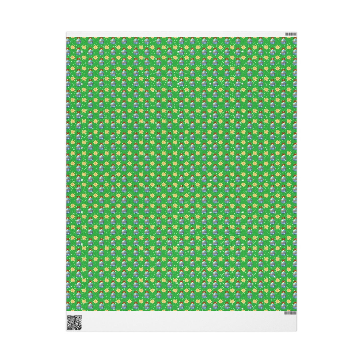 Blue Ornament Green Paper Custom Wrapping Paper (Suzie)