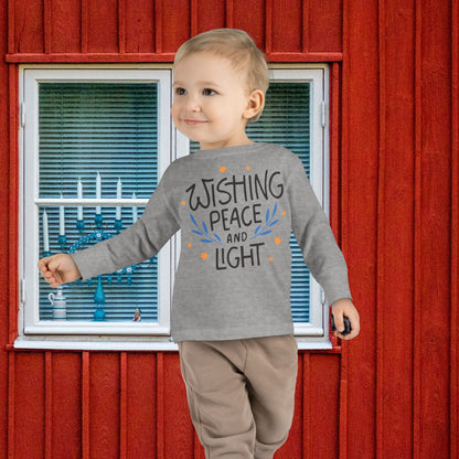 Hanukkah Wishing Peace & Light 3 Toddler Long Sleeve Tee