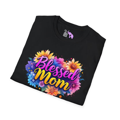 Blessed Mom (Vibrant Floral) Adult T-shirt