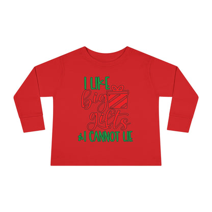 I Like Big Gifts & I Cannot Lie Toddler Long Sleeve Tee