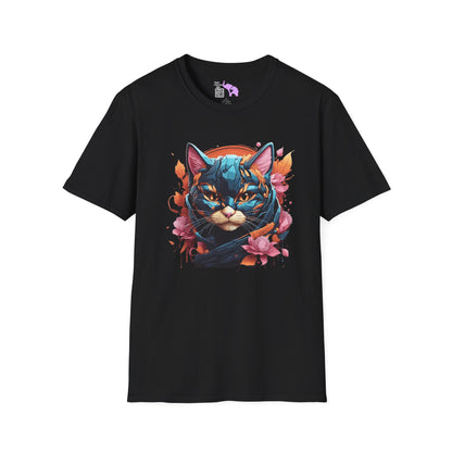 Adorable Kitty w/Flowers Adult T-shirt