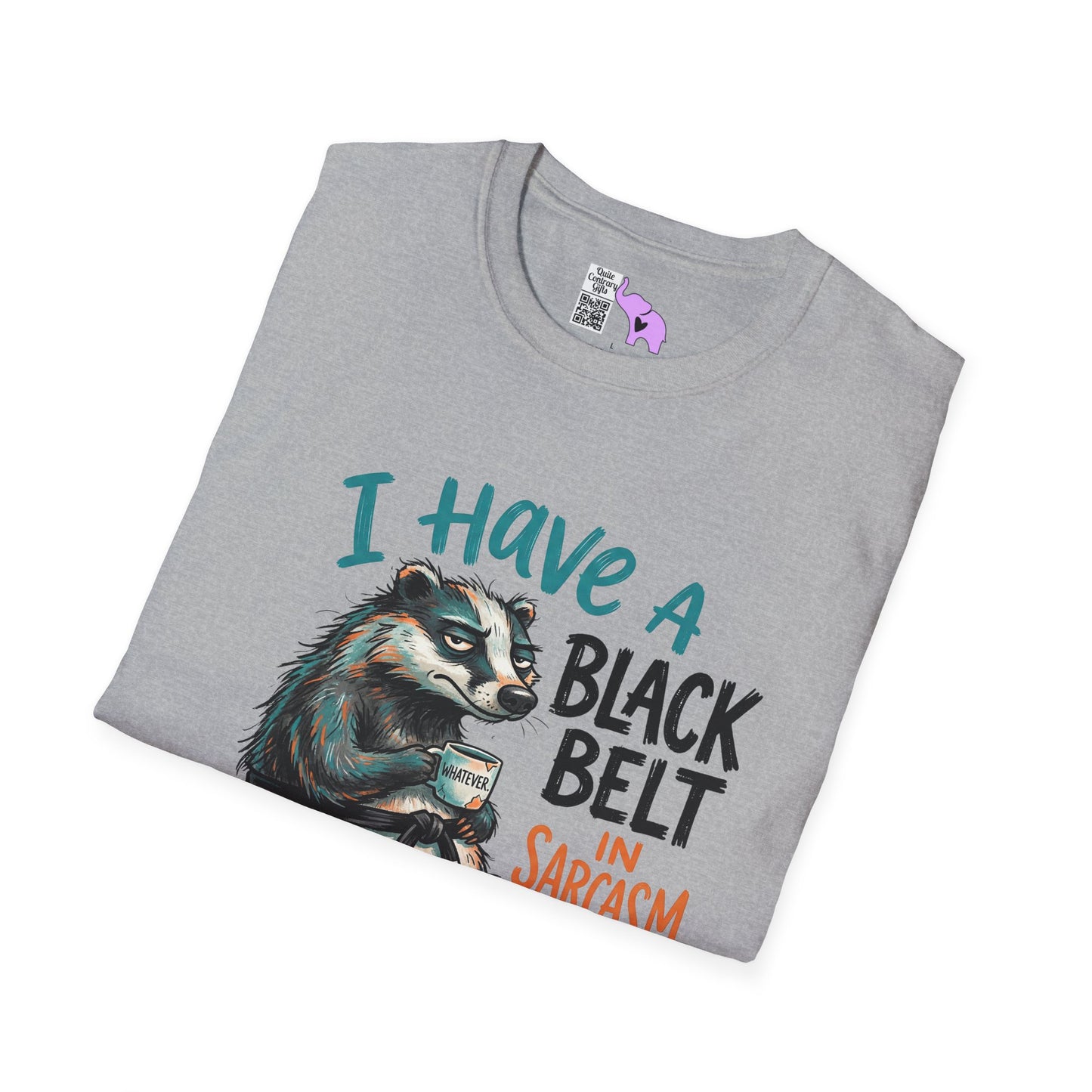 ""I Have A Black Belt in Sarcasm (Badger) Adult T-shirt