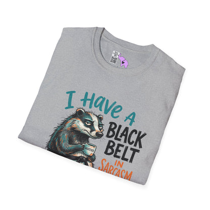 ""I Have A Black Belt in Sarcasm (Badger) Adult T-shirt