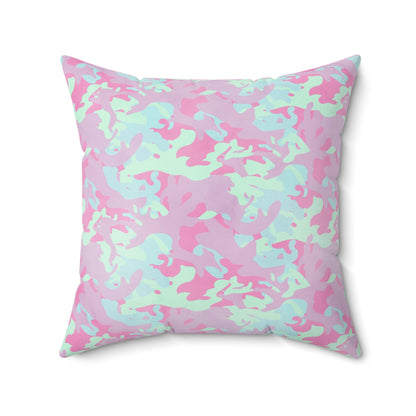 Berry Sorbet Camo Throw Pillow