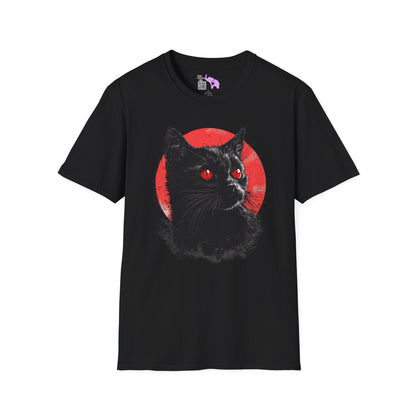Black Cat Over Full Moon 2 Adult T-shirt