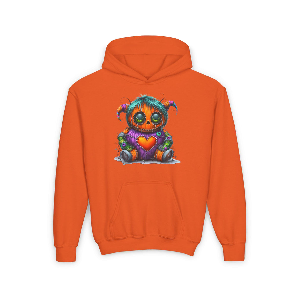 Patchwork Pumpkin Heart Youth Heavy Blend Hoodie