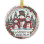 Merry Snowmen Trio Glass Ornament