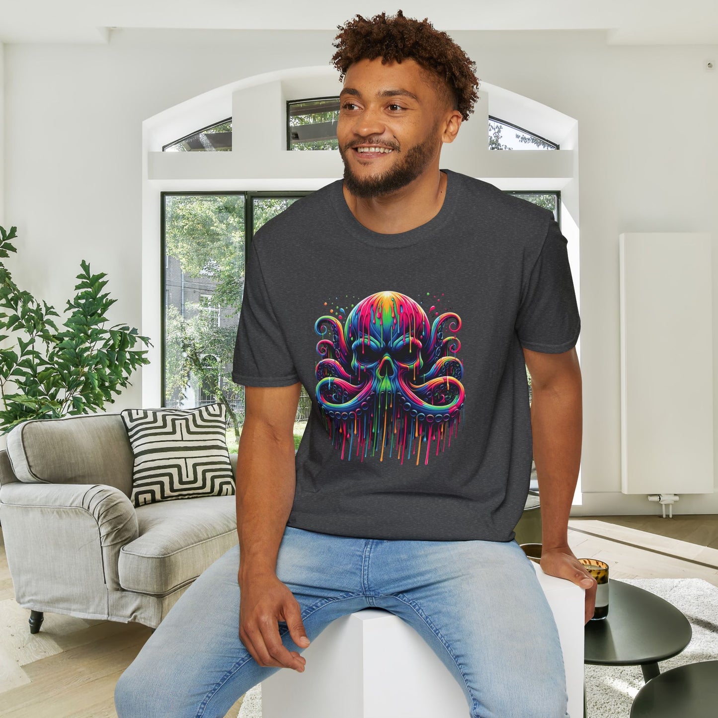 Colorful Skeleton Octopus Adult T-shirt