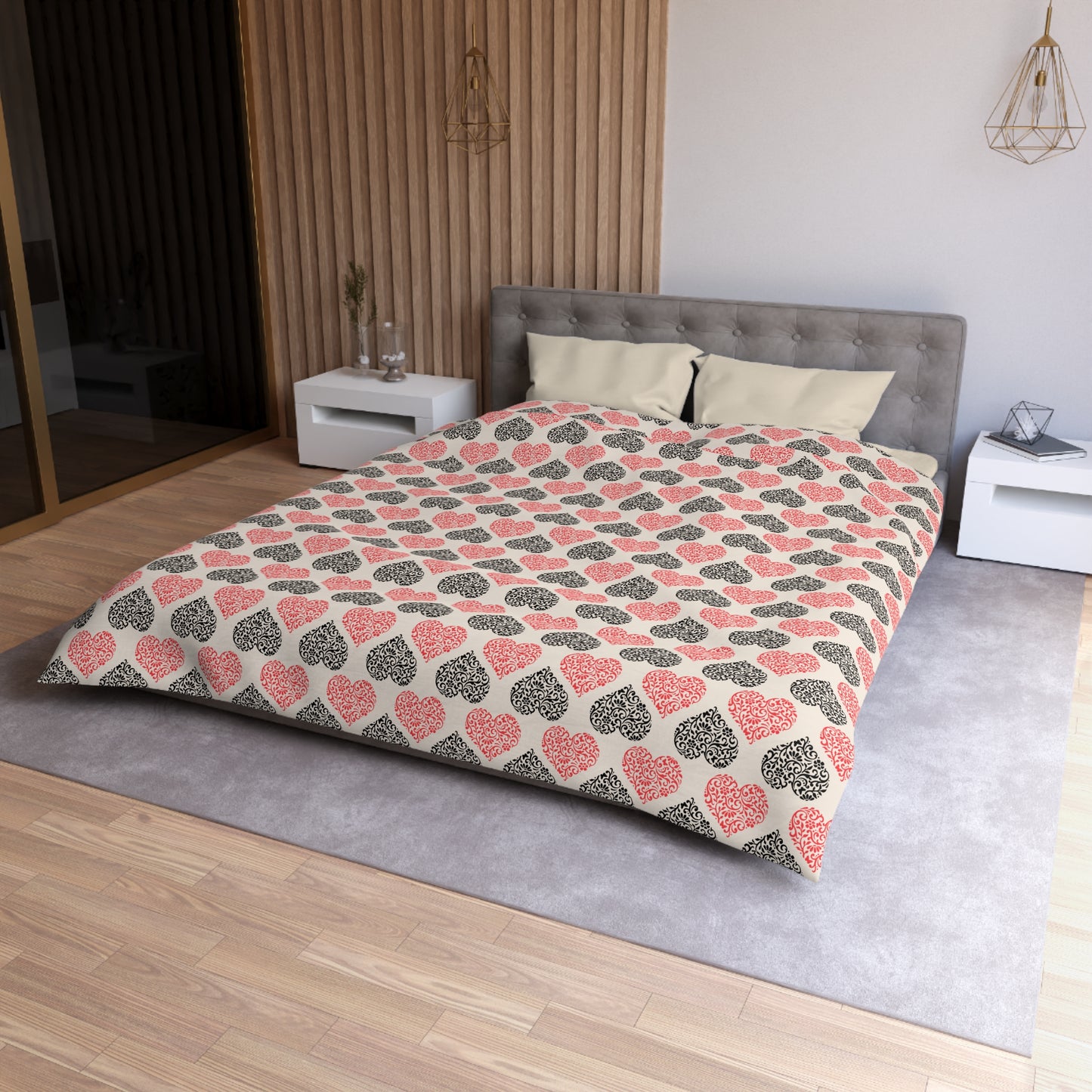 Rustic Hearts Microfiber Duvet Cover