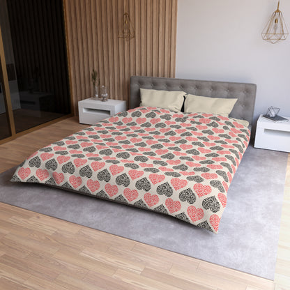 Rustic Hearts Microfiber Duvet Cover