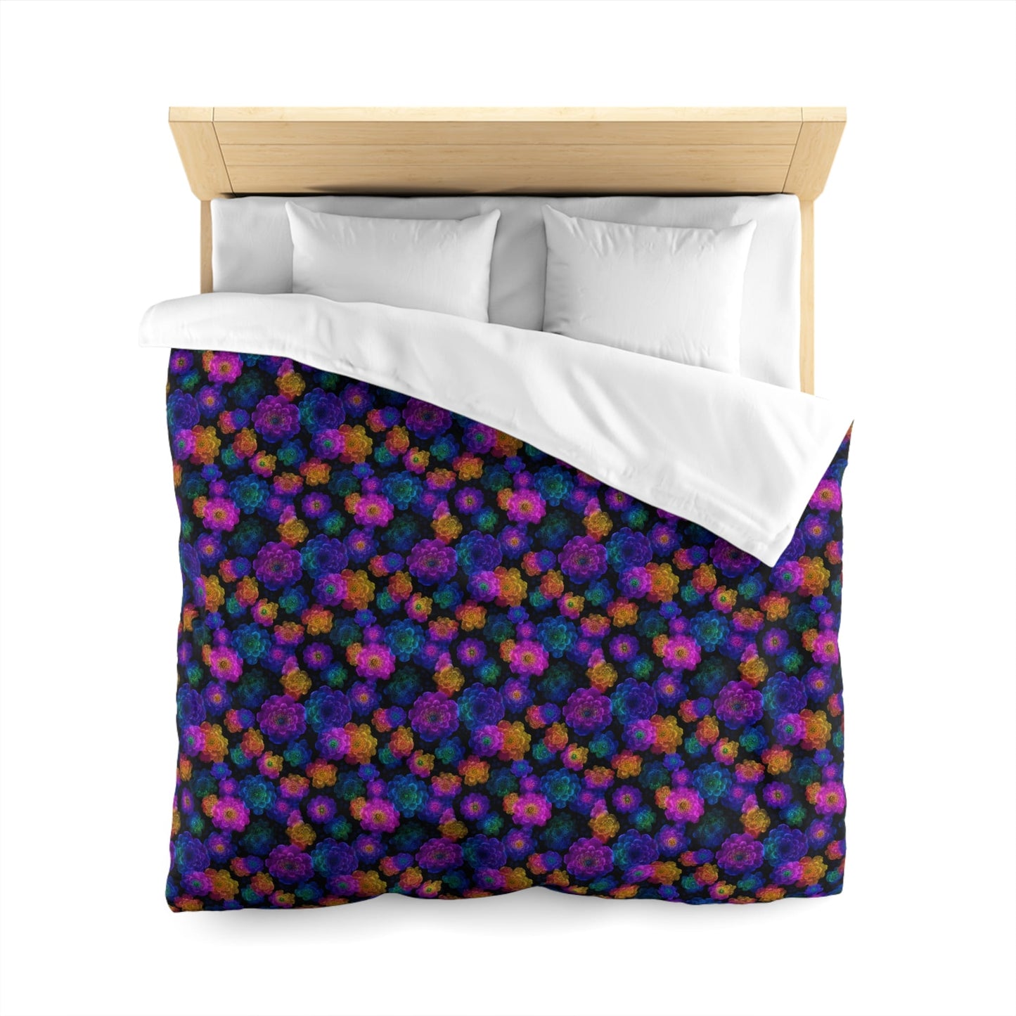 Luminous Carnations Microfiber Duvet Cover