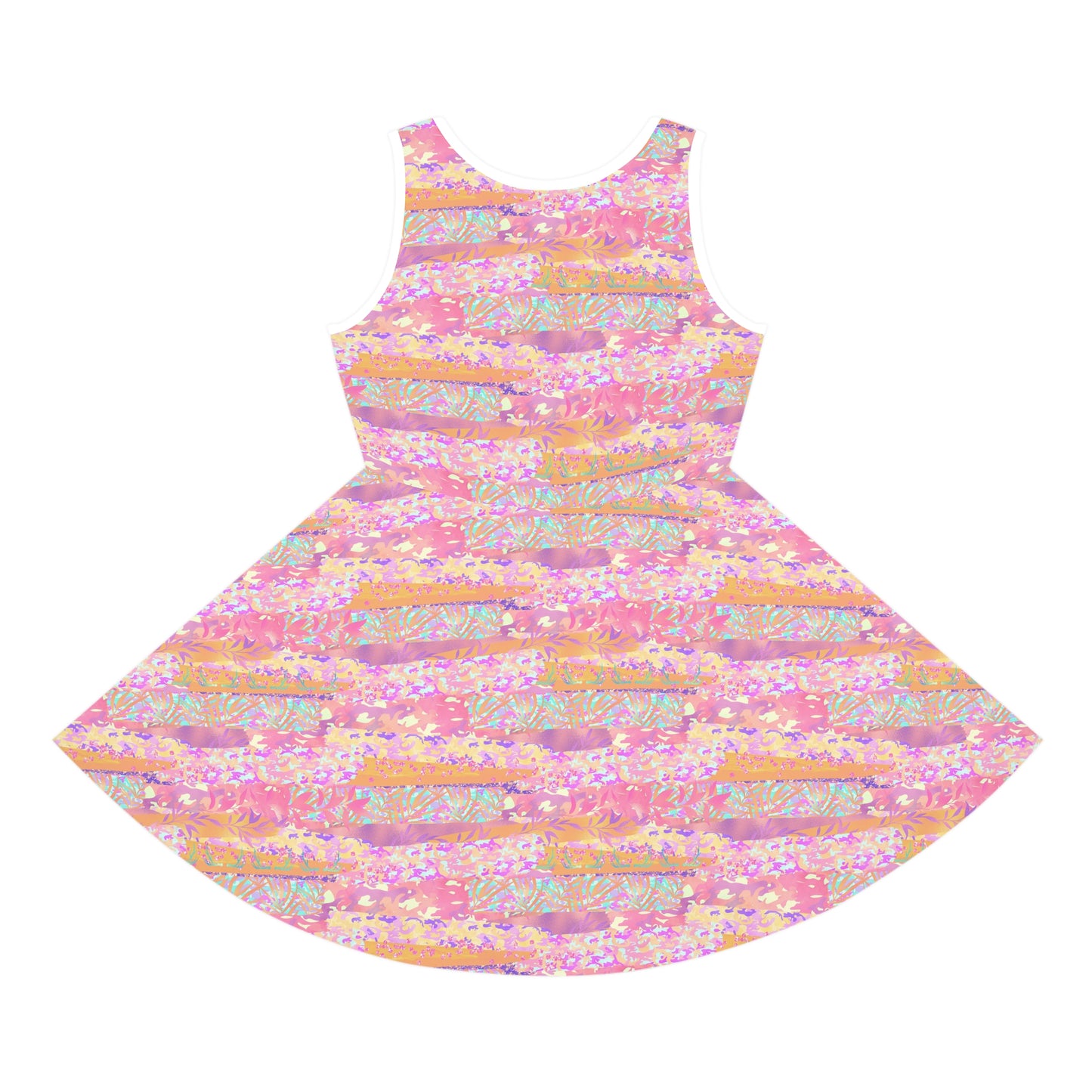 Wild Tropic Collage Girls' Sleeveless Sundress