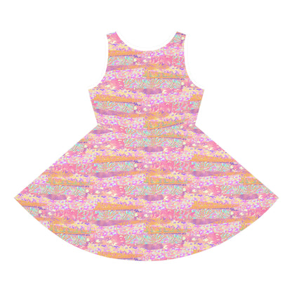 Wild Tropic Collage Girls' Sleeveless Sundress