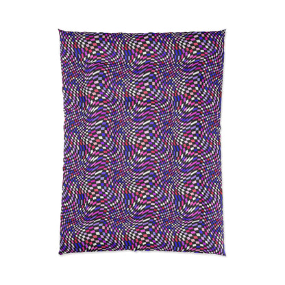 Warped Purple Checkered Comforter
