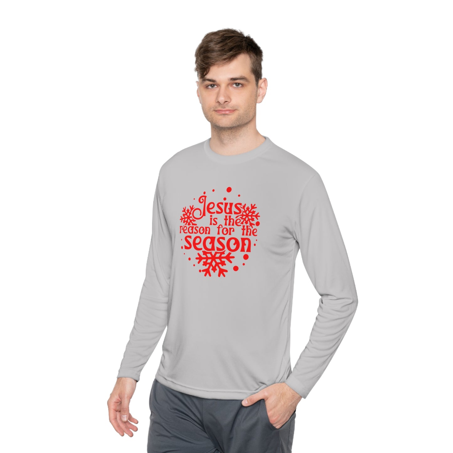 Jesus Is The Reason For The Season Snowflake Adult Long Sleeve Tee