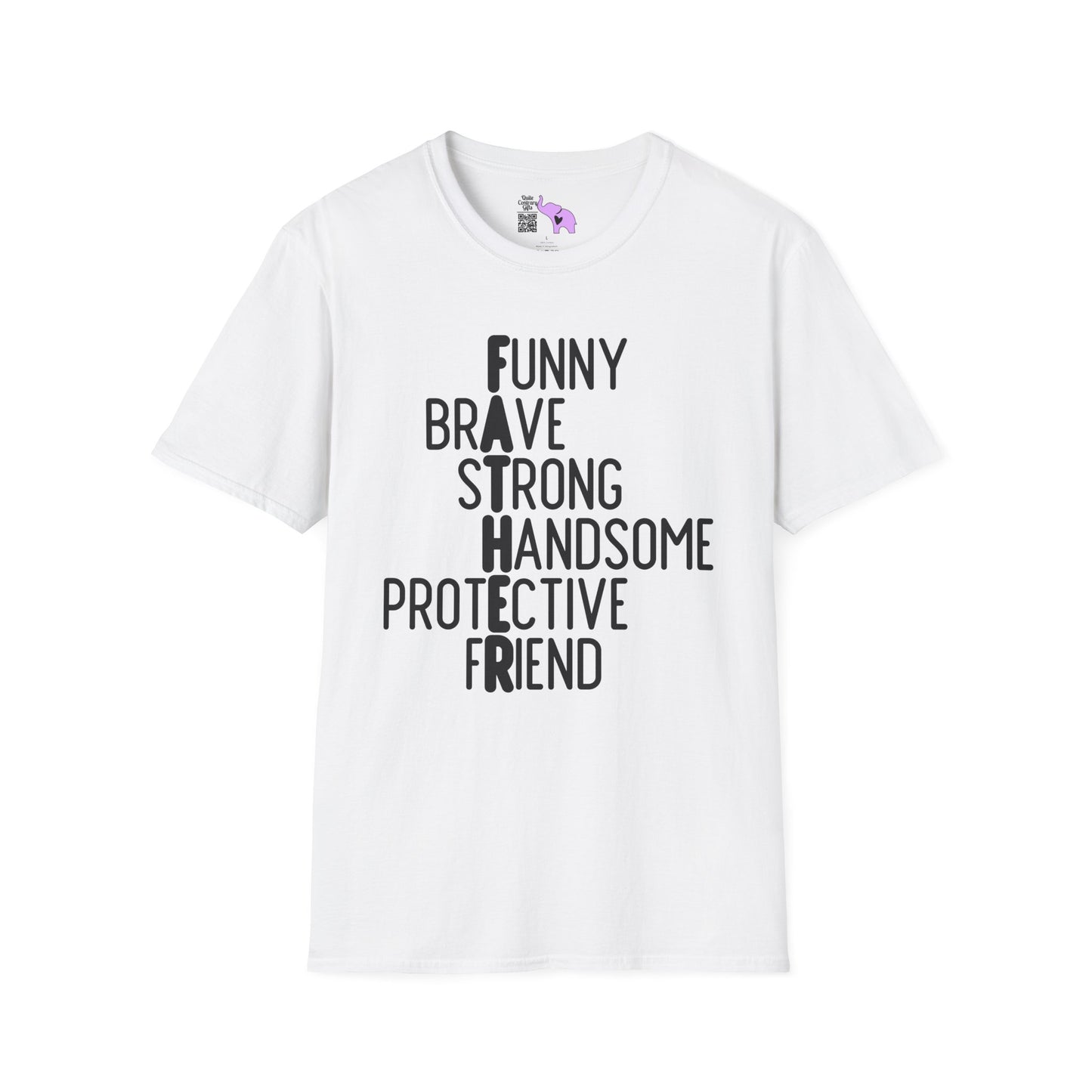 Father-Funny, Brave, Strong, Handsome, Protective, Friend Adult T-shirt