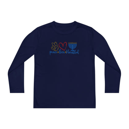 Peace Love Hanukkah Youth Long Sleeve Tee