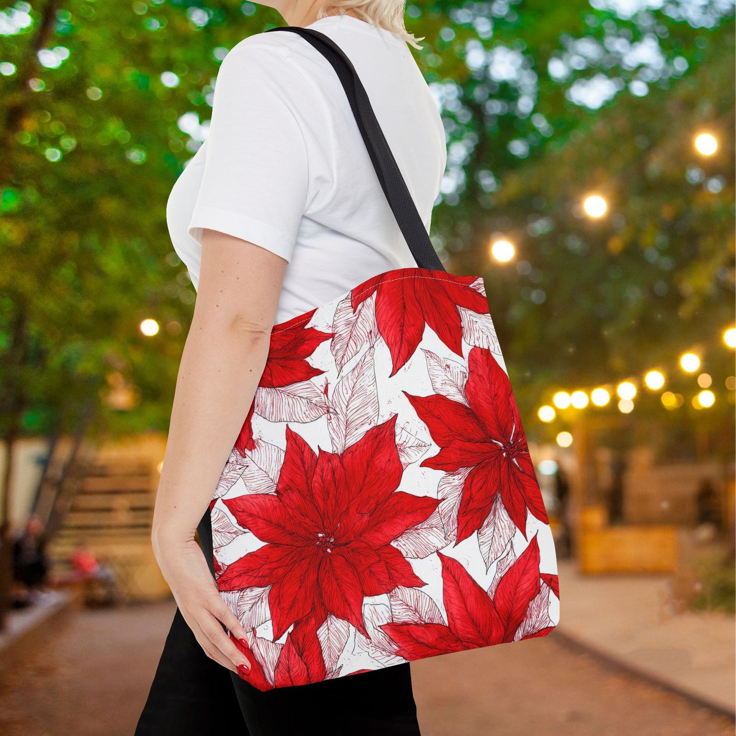 Christmas Blossom Sketch Canvas Tote Bag