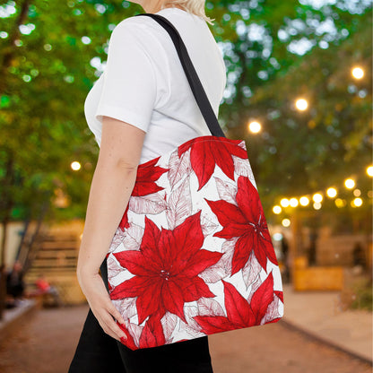 Christmas Blossom Sketch Canvas Tote Bag