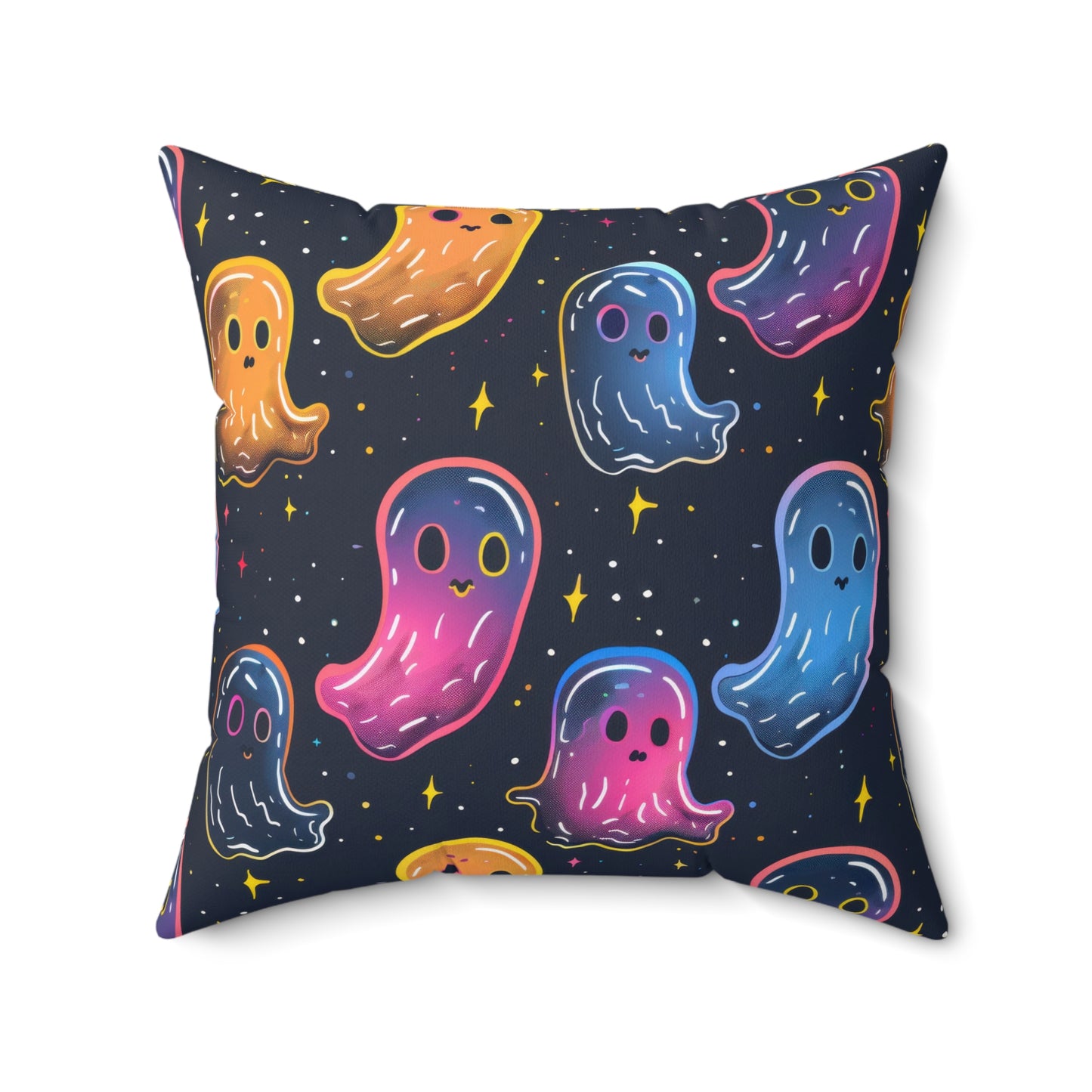Neon Haunters Throw Pillow