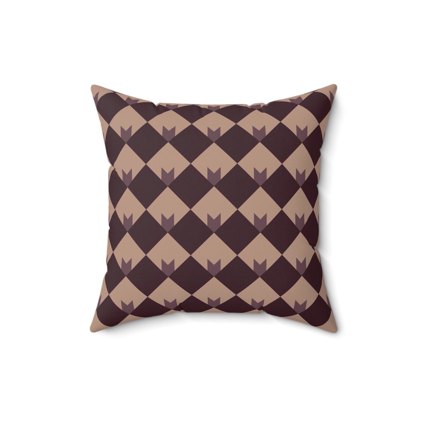 Diamond Bloom-Crimson & Plum Throw Pillow